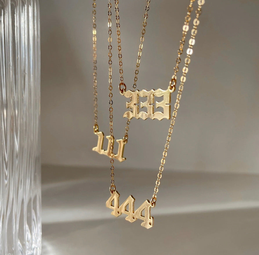 Angel Number Pendant Necklaces