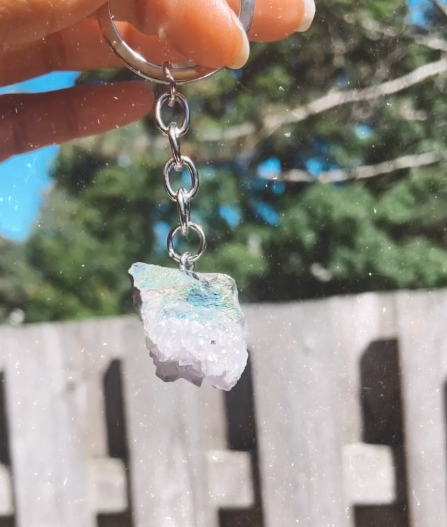 Raw Crystal Keychain