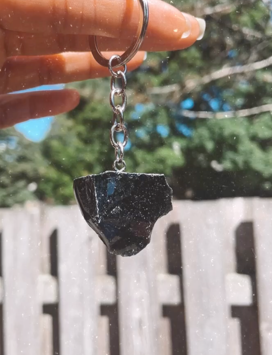 Raw Crystal Keychain