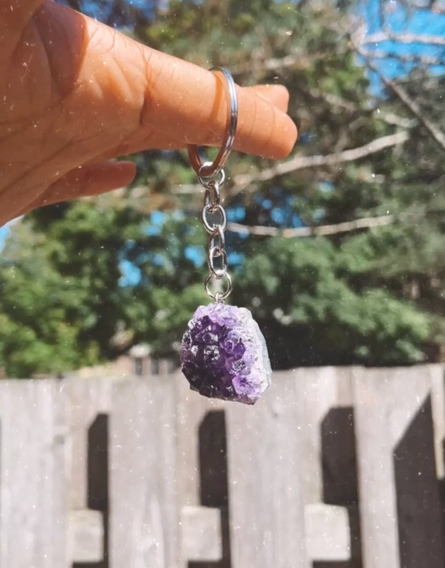 Raw Crystal Keychain