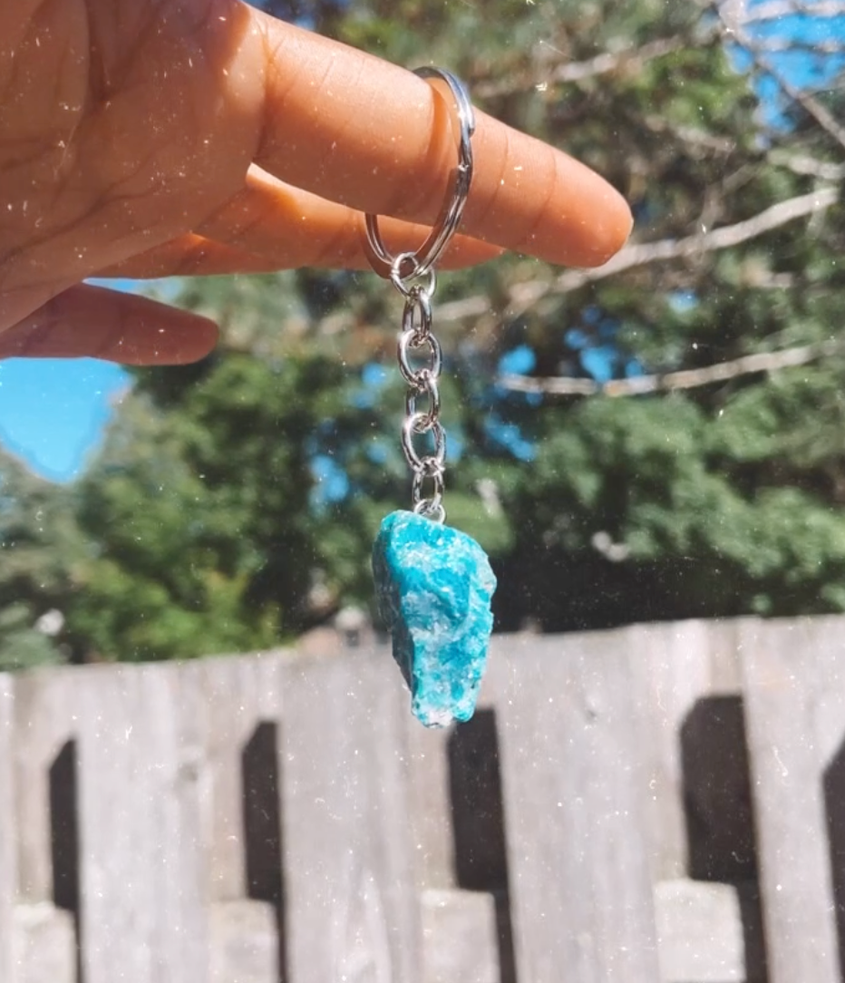 Raw Crystal Keychain