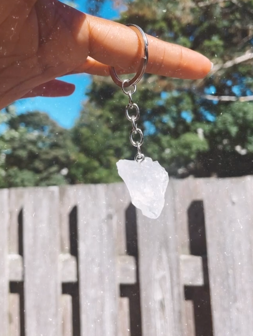 Raw Crystal Keychain